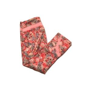 Lululemon Floral Printed Leggings with Zipper